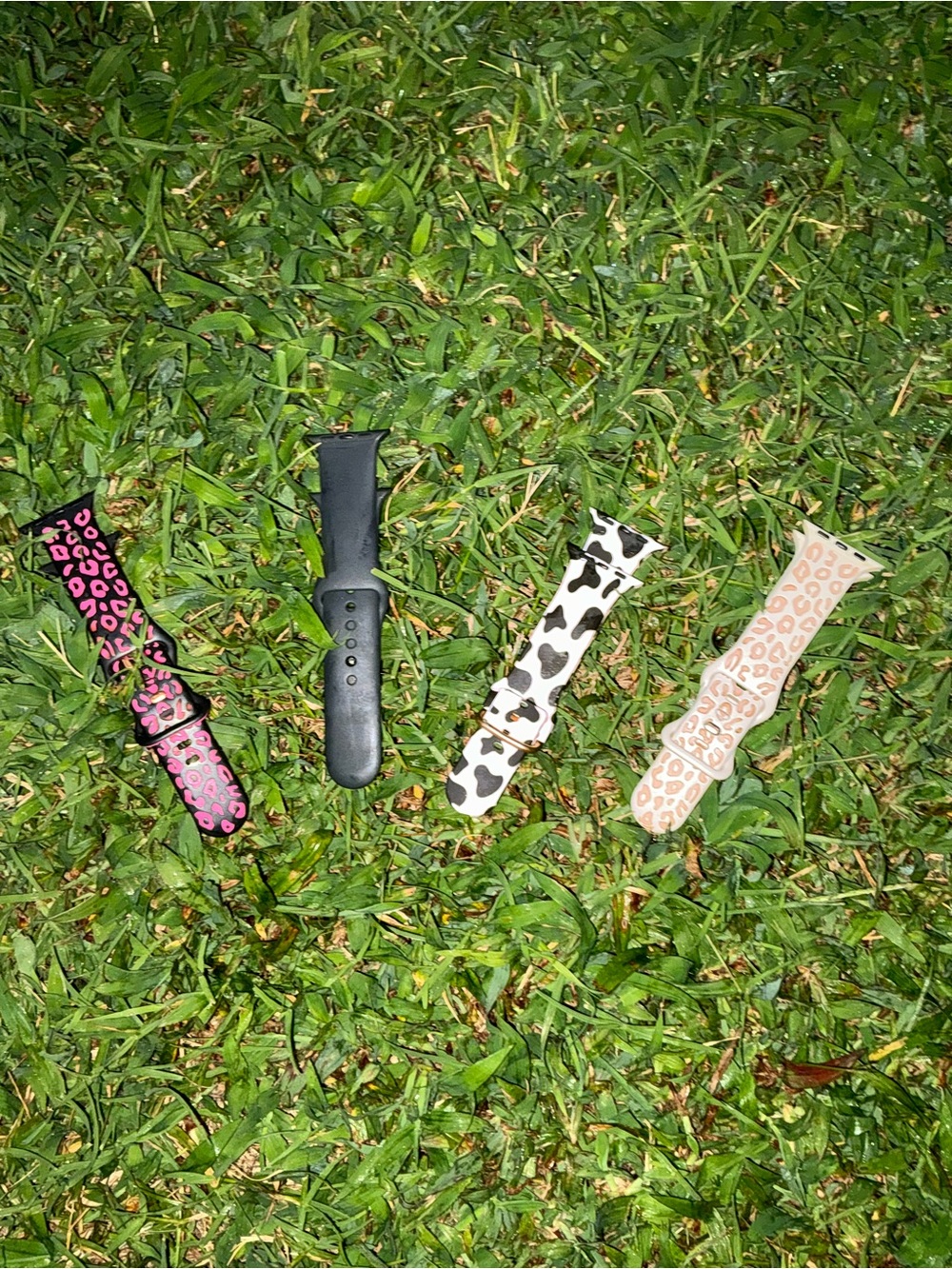 Kids Silicone Watch Bands - Pink, Black, White & Beige Leopard Prints